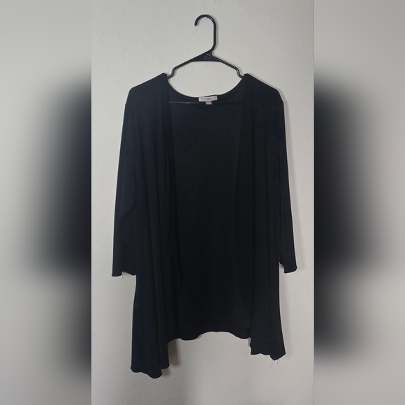 Roz & Ali Jackets & Blazers - Roz & Ali Black Long Sleeve Tunic Top Stretch Plus Size 2X